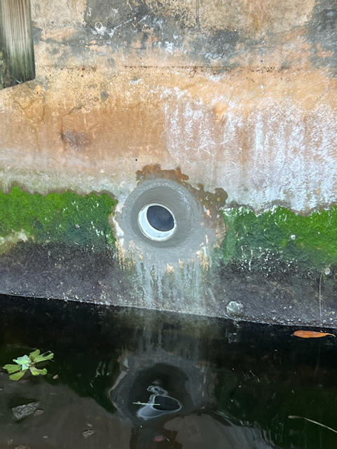 Weep hole after installation